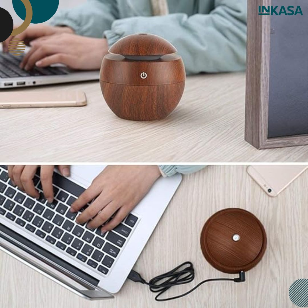 Humidificador difusor de aromas redondo con luz led