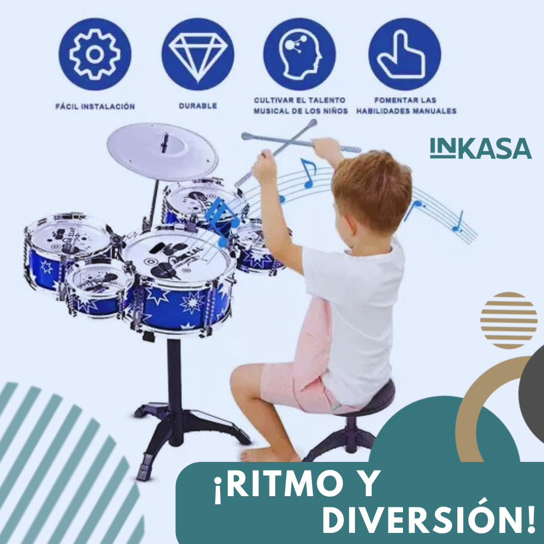 Bateria Musical Infantil 3 Tambores