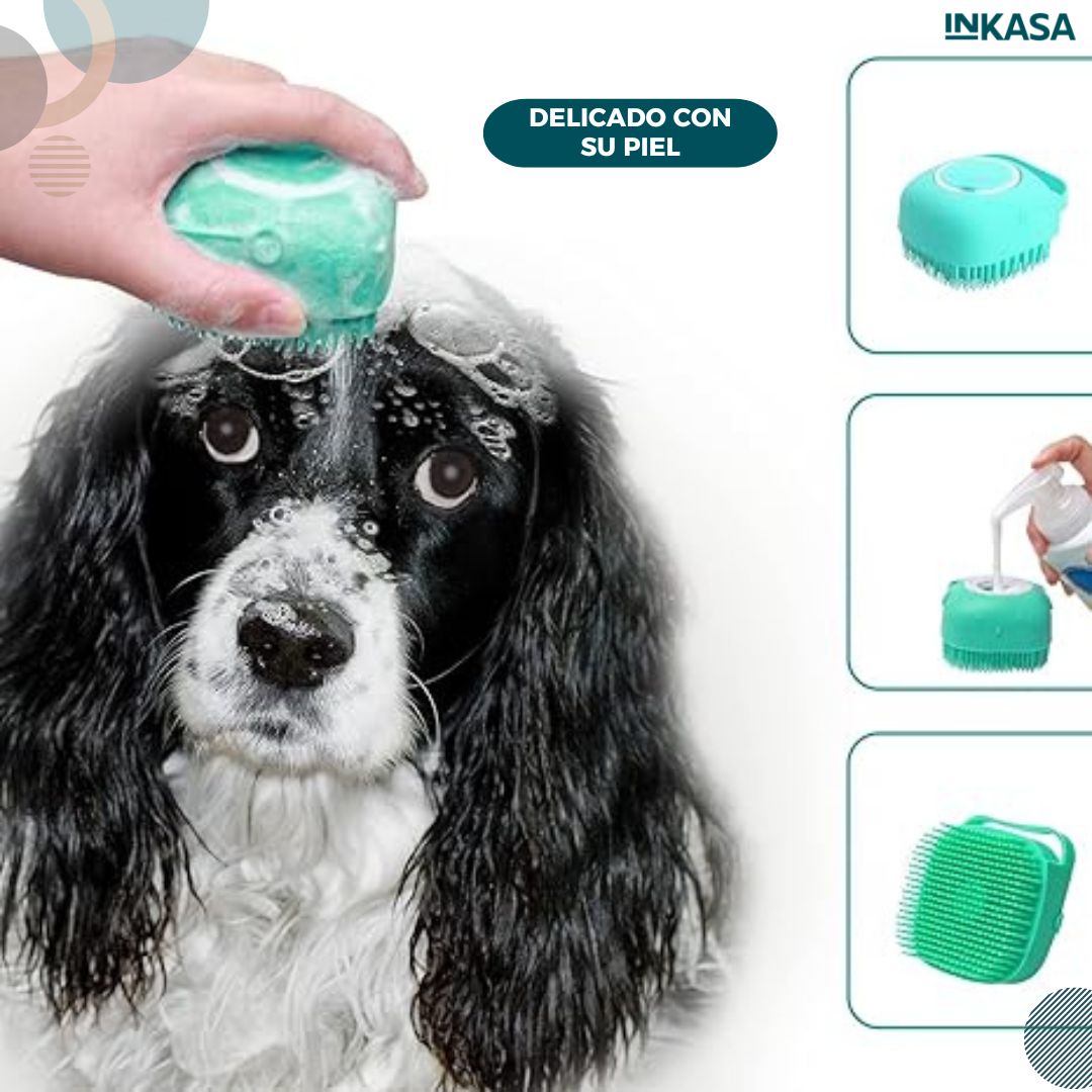 Cepillo de baño de silicona suave para mascotas