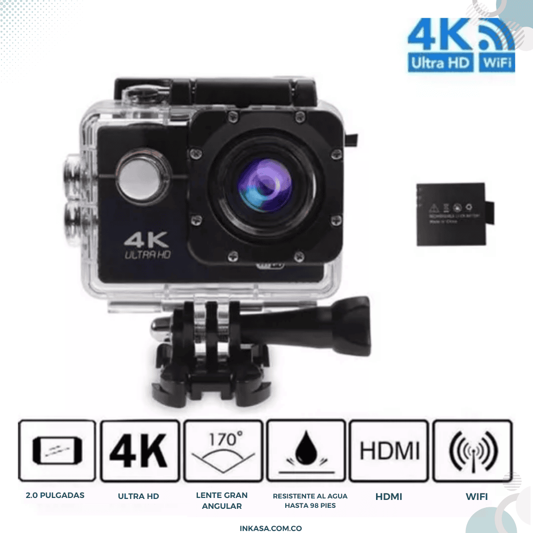 Cámara de acción Go Pro 4k HD con control y wifi