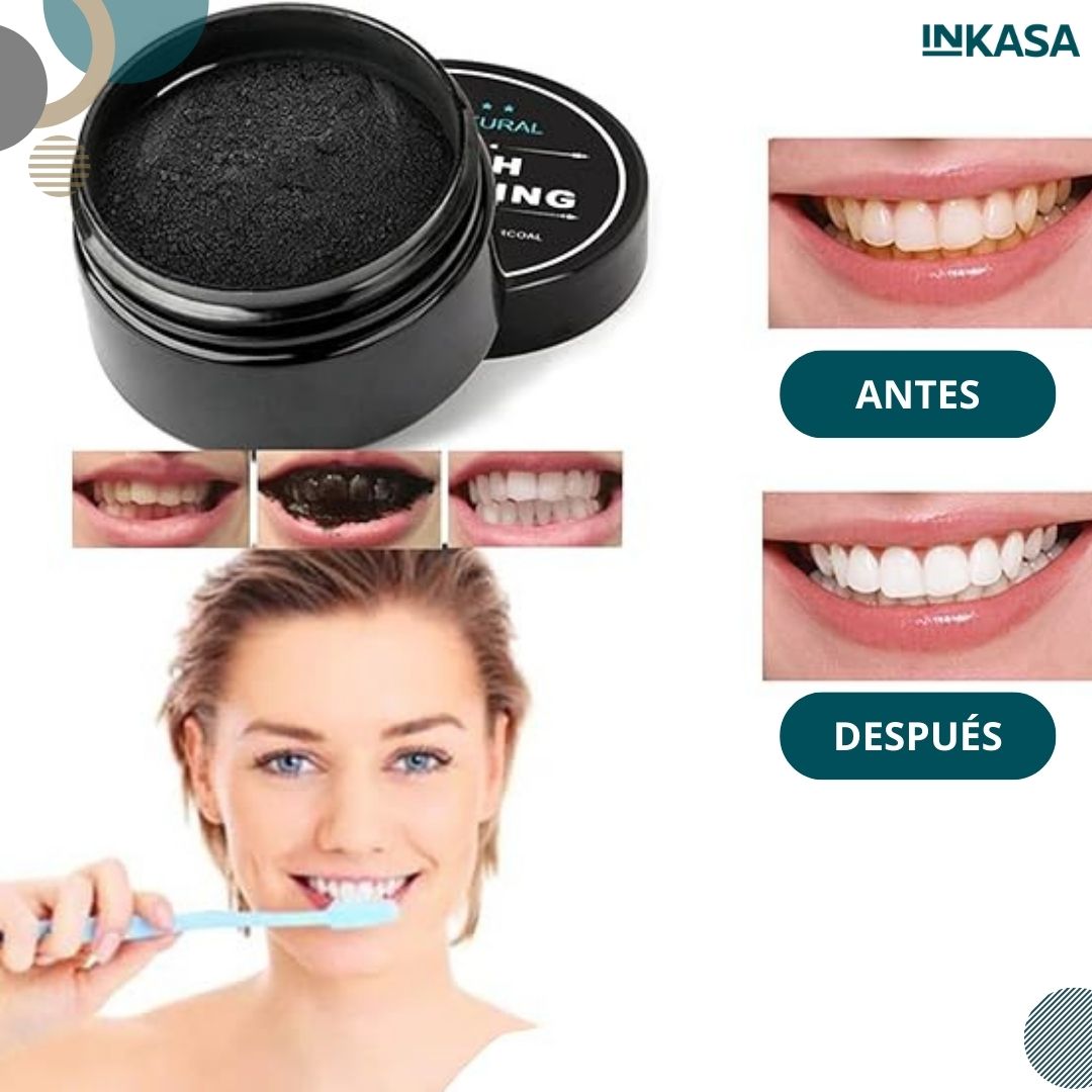 Carbón activado blanqueador de dientes x 2 unds