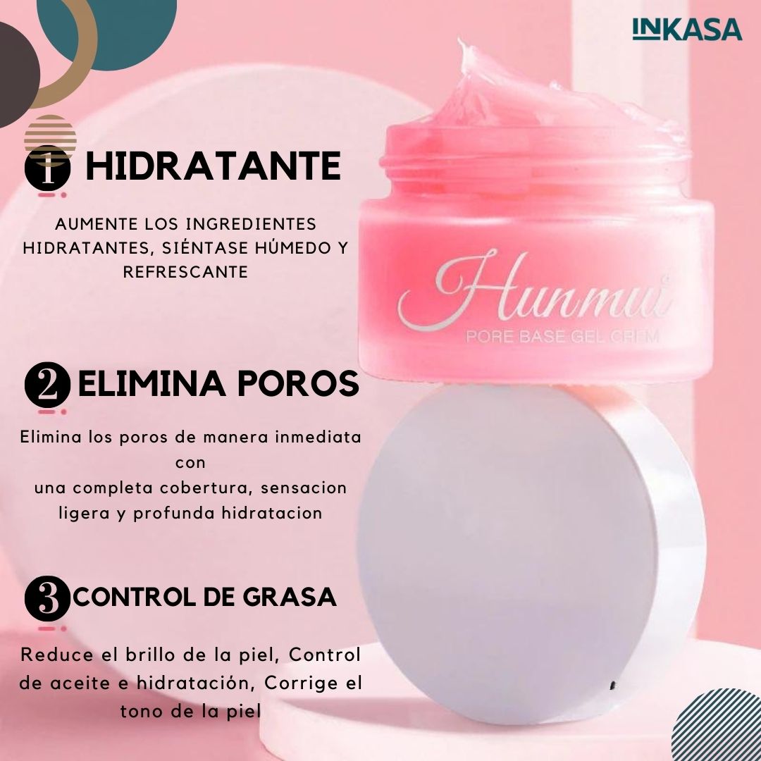 Hunmui gel hidratante invisible para poros x 2 unds