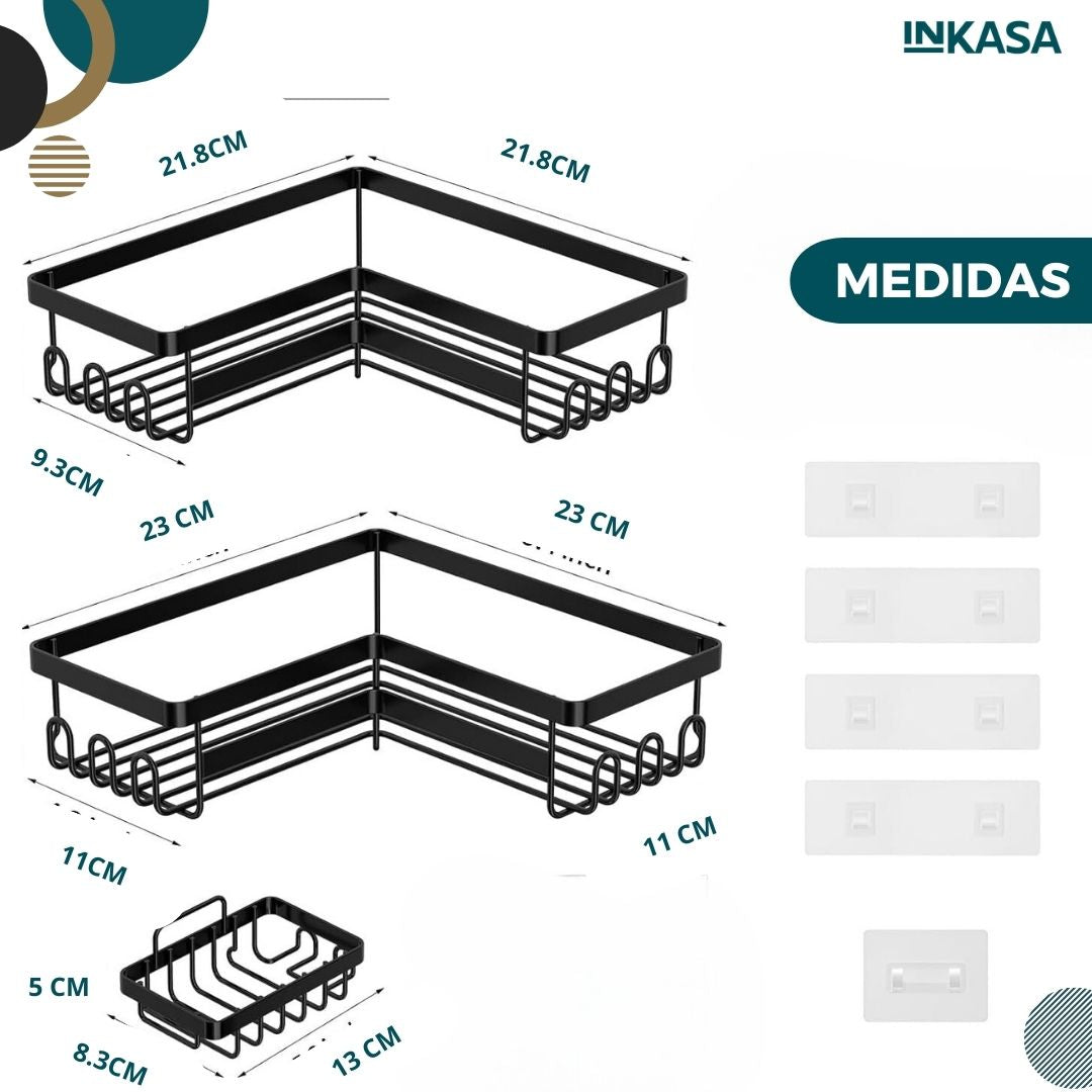 Pack x 3 organizadores de ducha esquineros