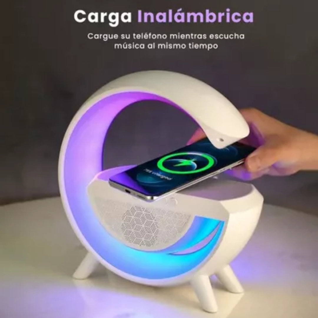 Lámpara Inteligente G: RGB, Bocina, Cargador Inalámbrico, Bluetooth