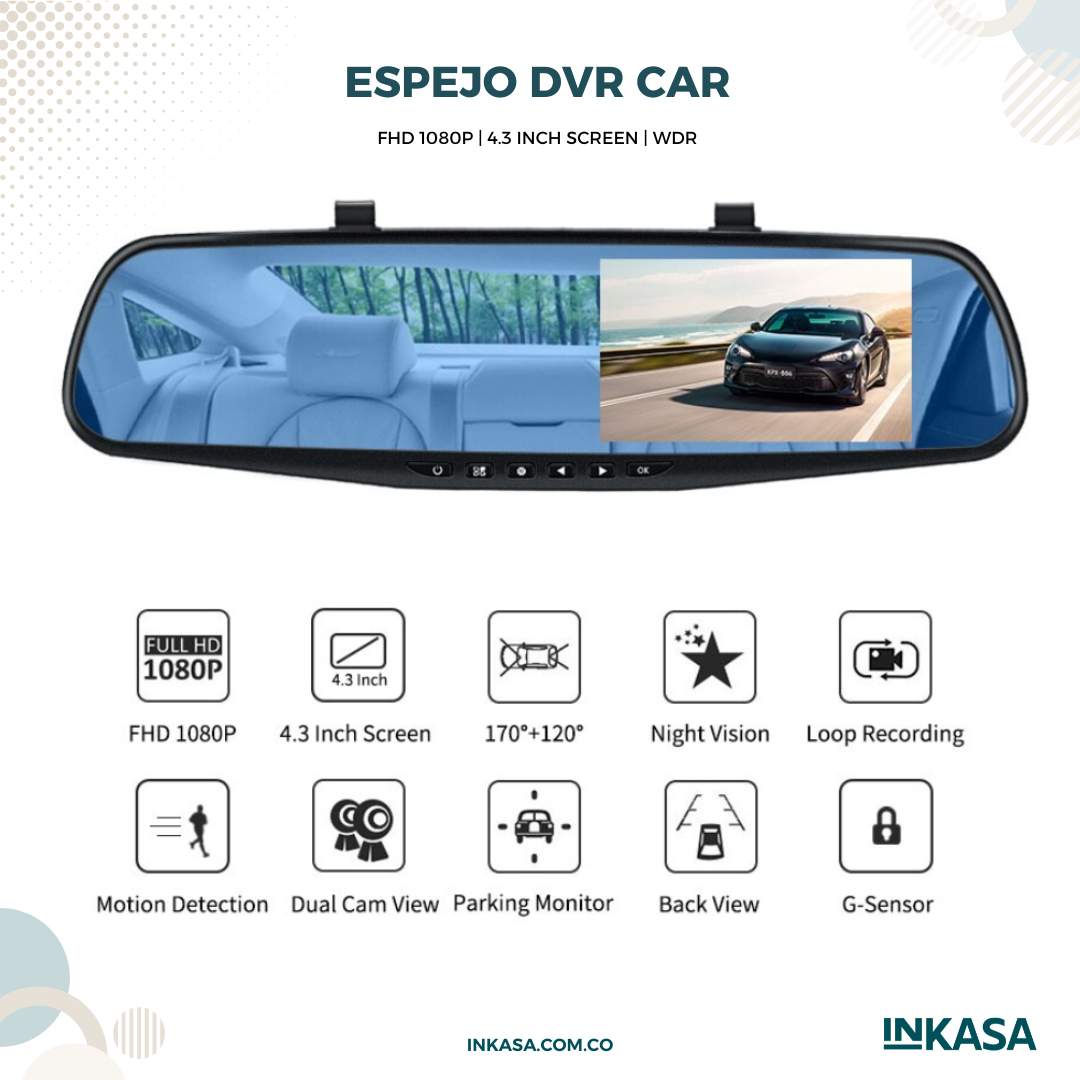 Espejo retrovisor con cámara Dual