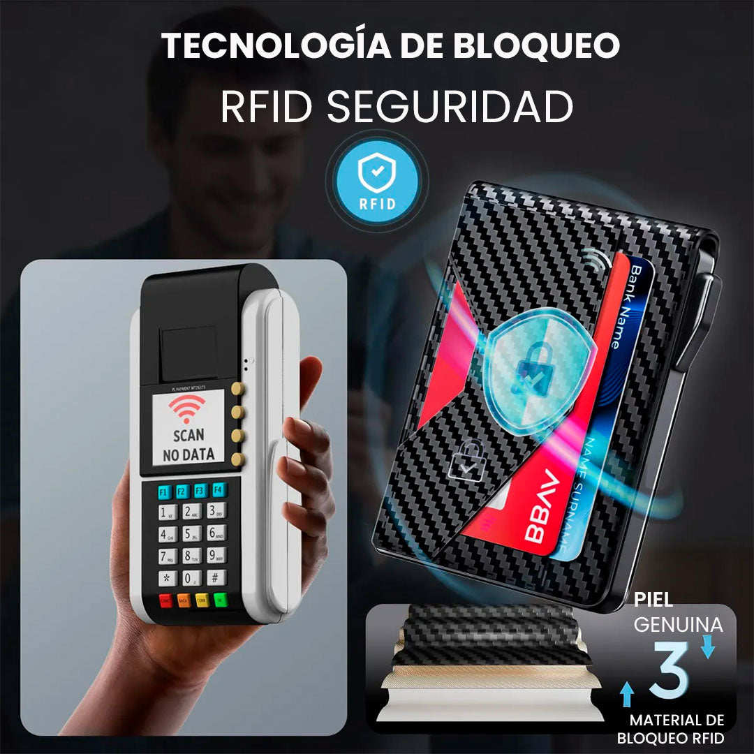 BILLETERA CON SEGURIDAD RFID ANTIROBO💯✔️