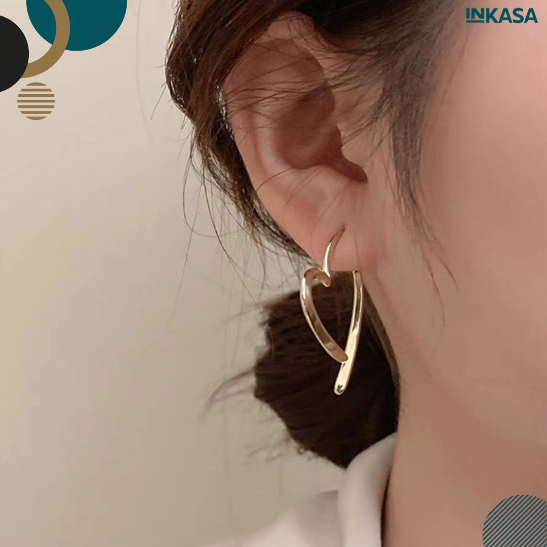 Aretes en forma de corazón set x 2 pares
