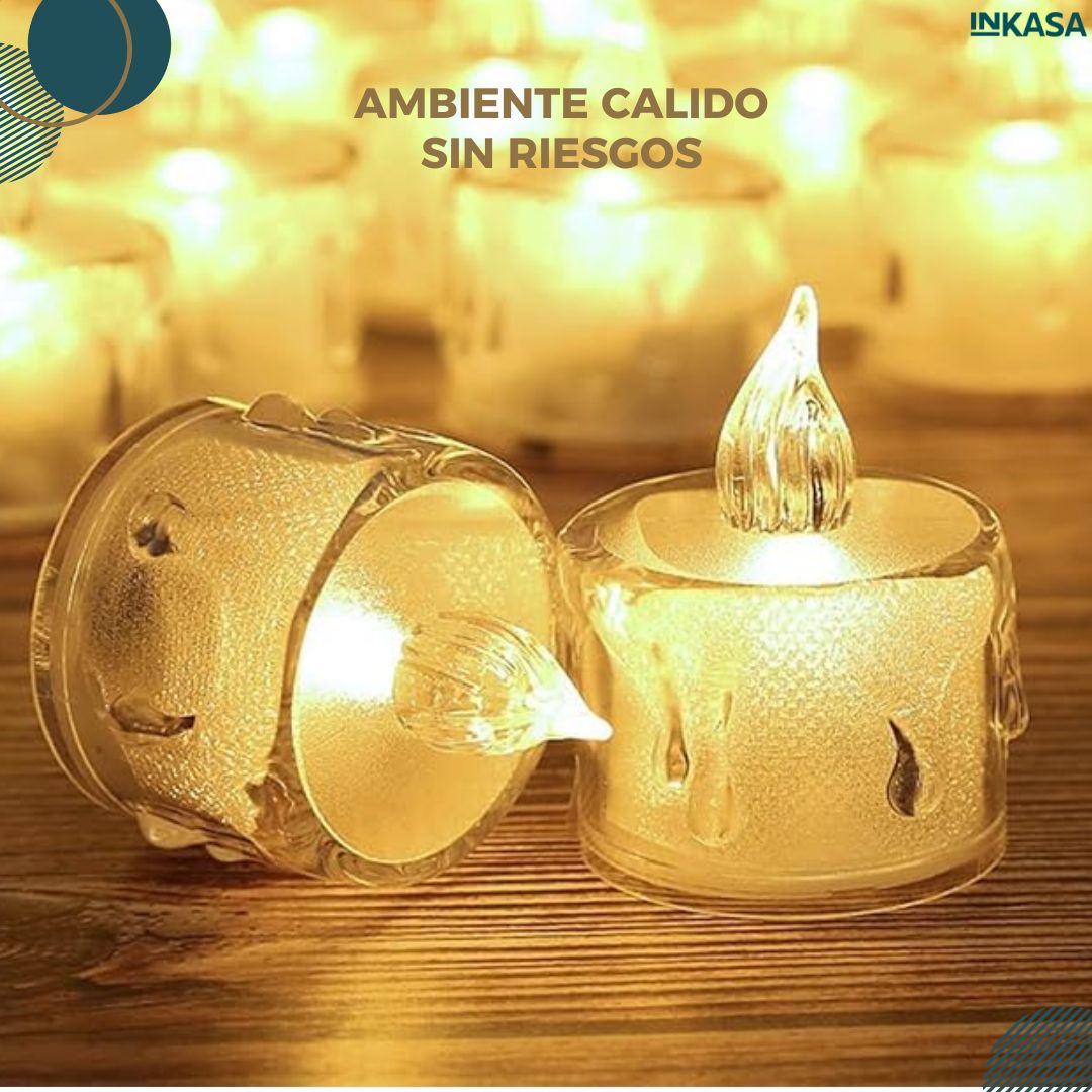 Set de velas Led efecto cristal