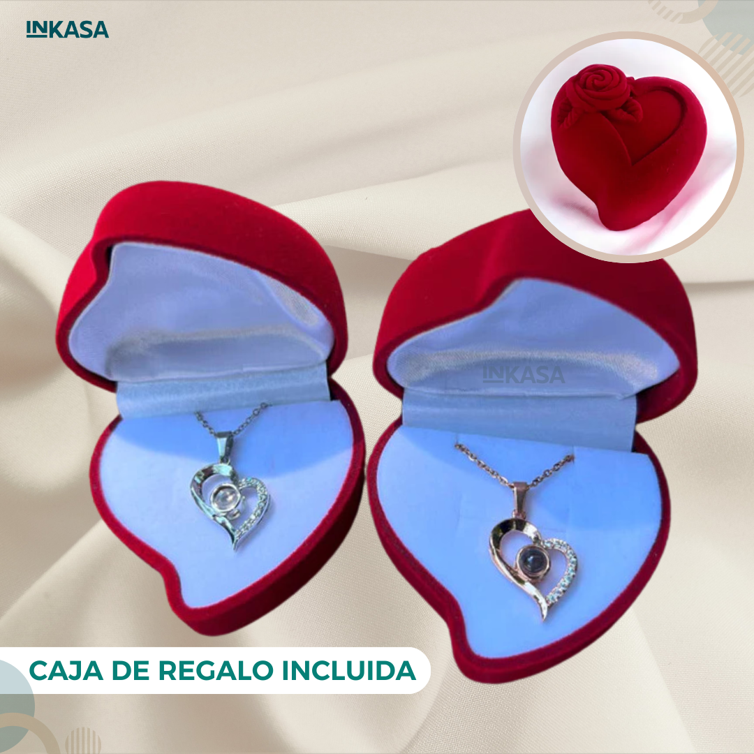 Collar Te Amo 100 Idiomas Con Caja de Lujo