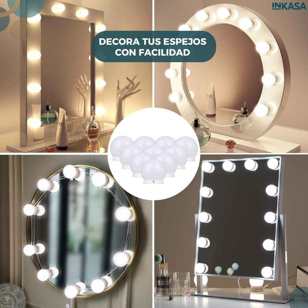 Juego de bombillos para tocador 10 unds