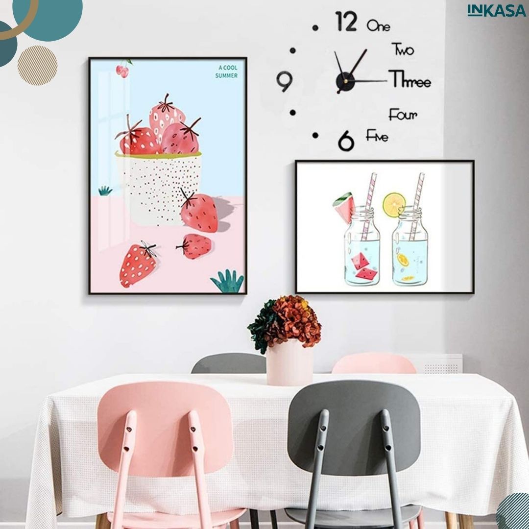 Reloj de pared 3D negro