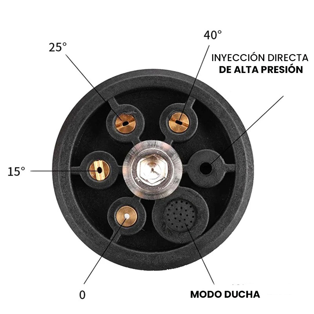 🔥TurboJet 6X – Boquilla Multifuncional para Hidrolavadora con Acople Rápido💧