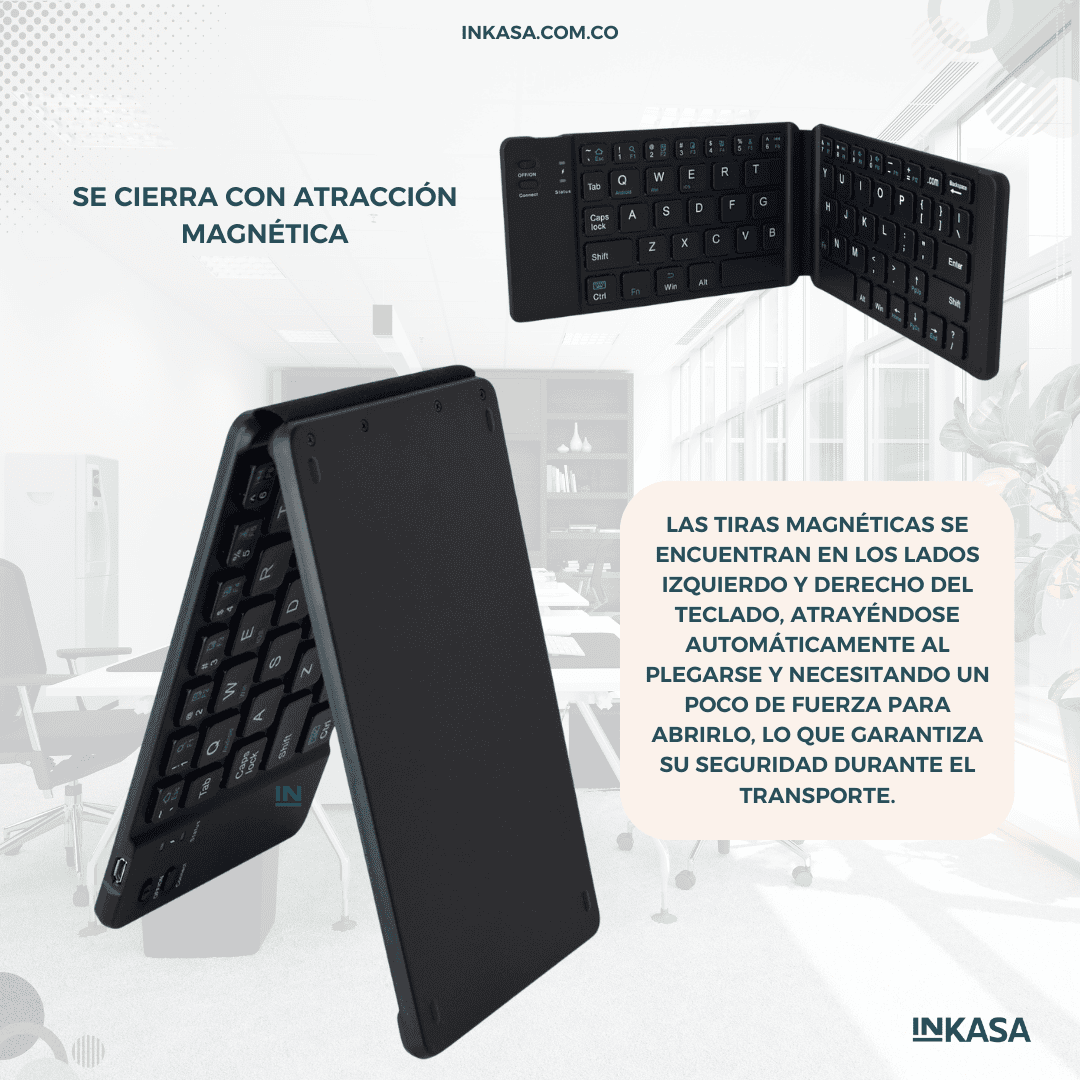 Teclado Bluetooth plegable portátil