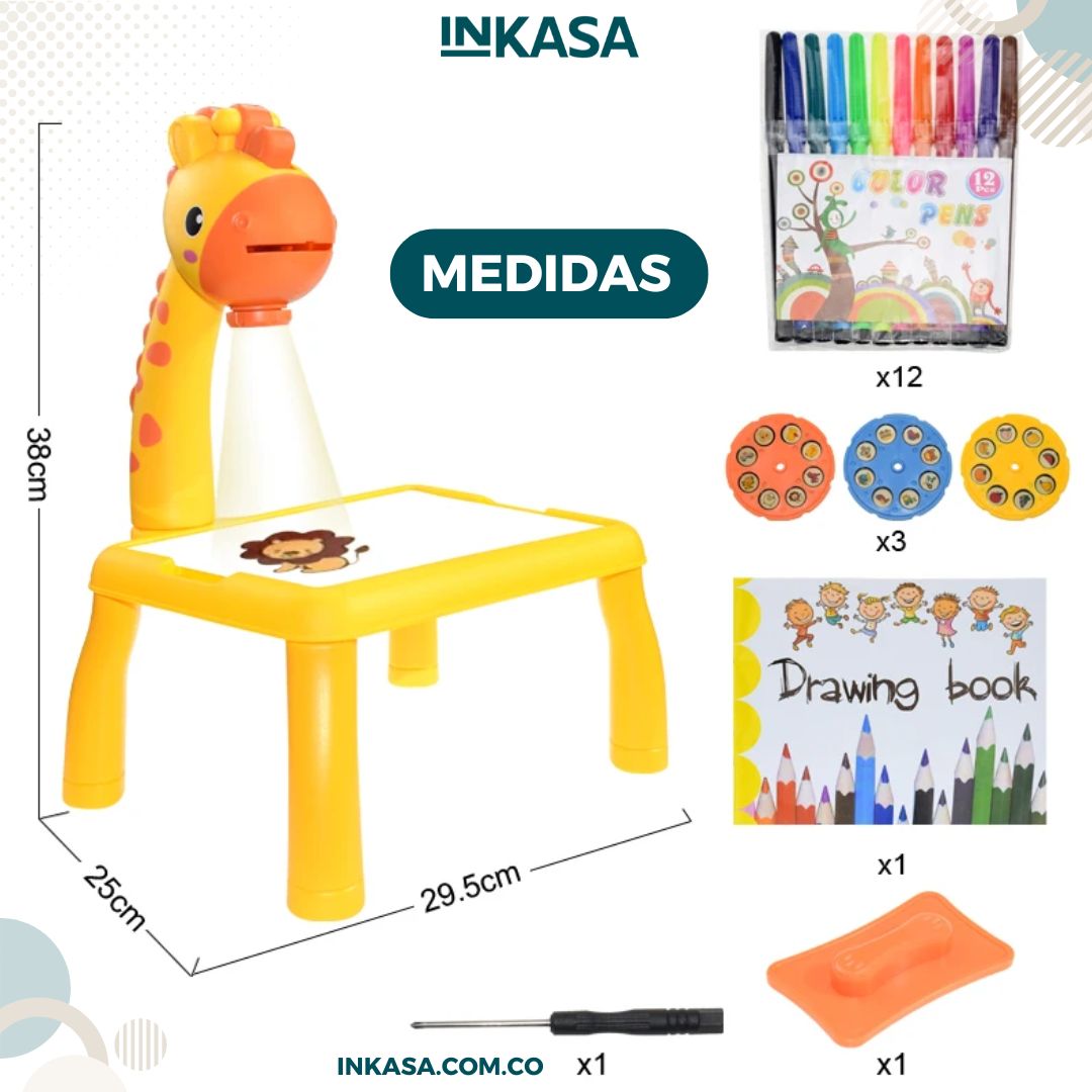 Mesa de dibujo para niños con proyector