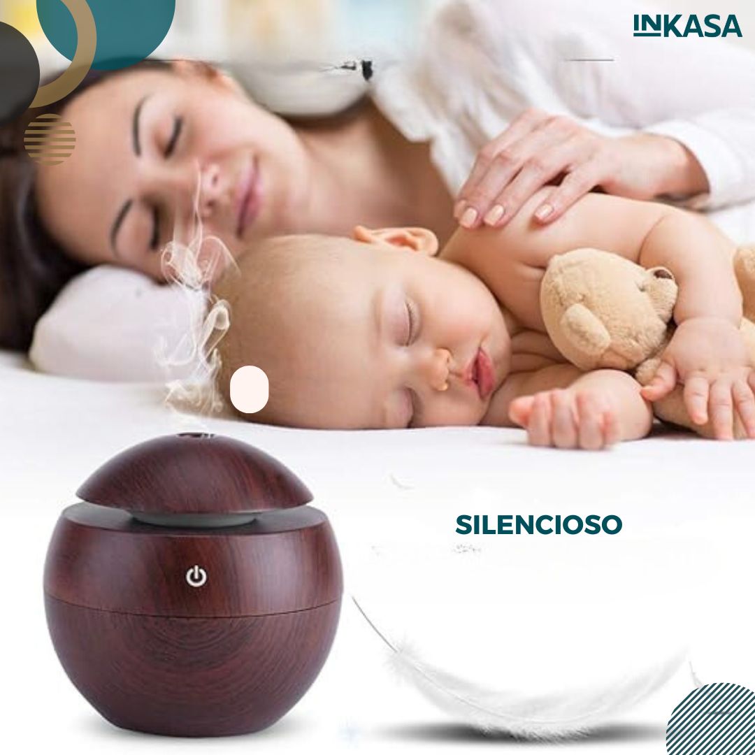Humidificador difusor de aromas redondo con luz led