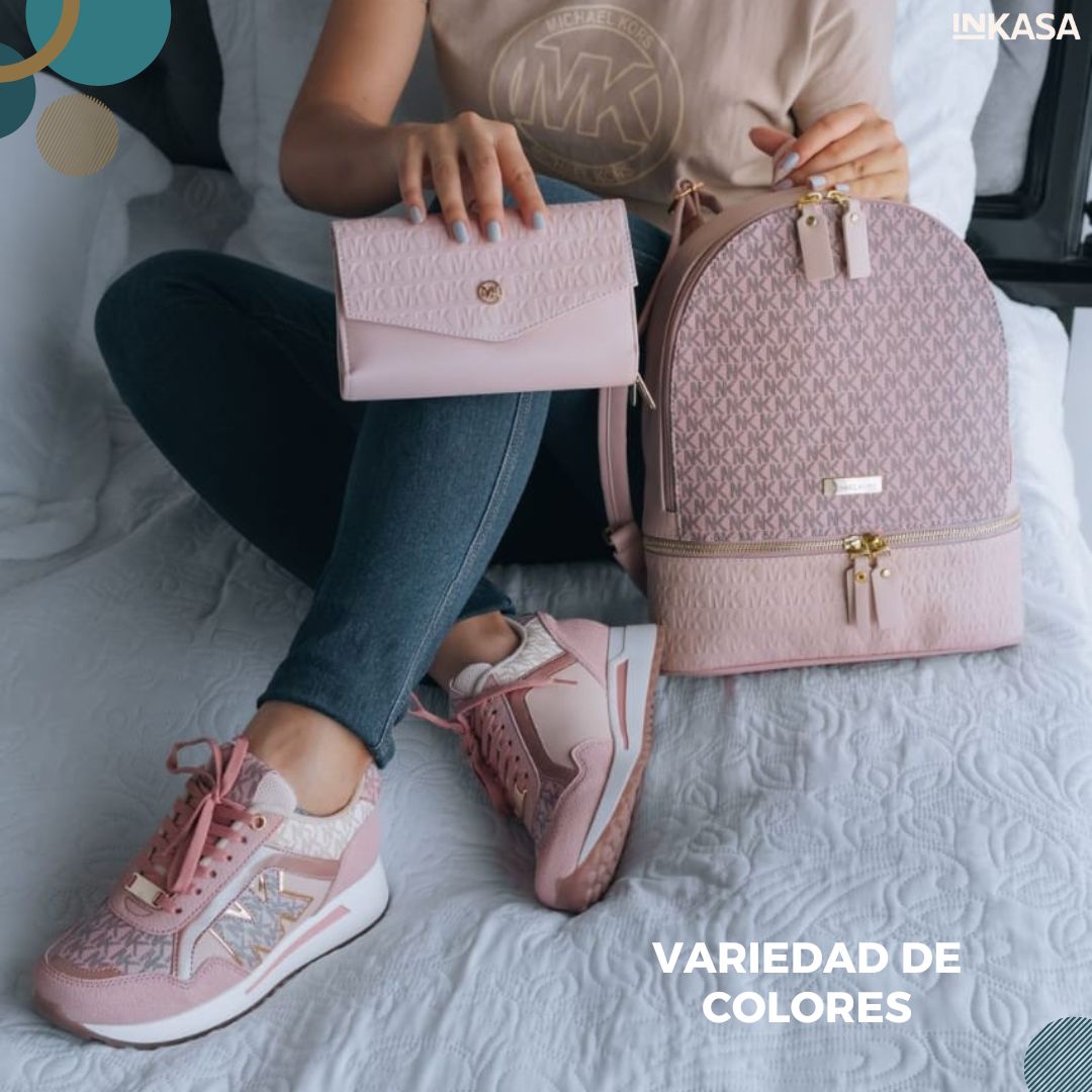 Combo billetera, bolso y tenis