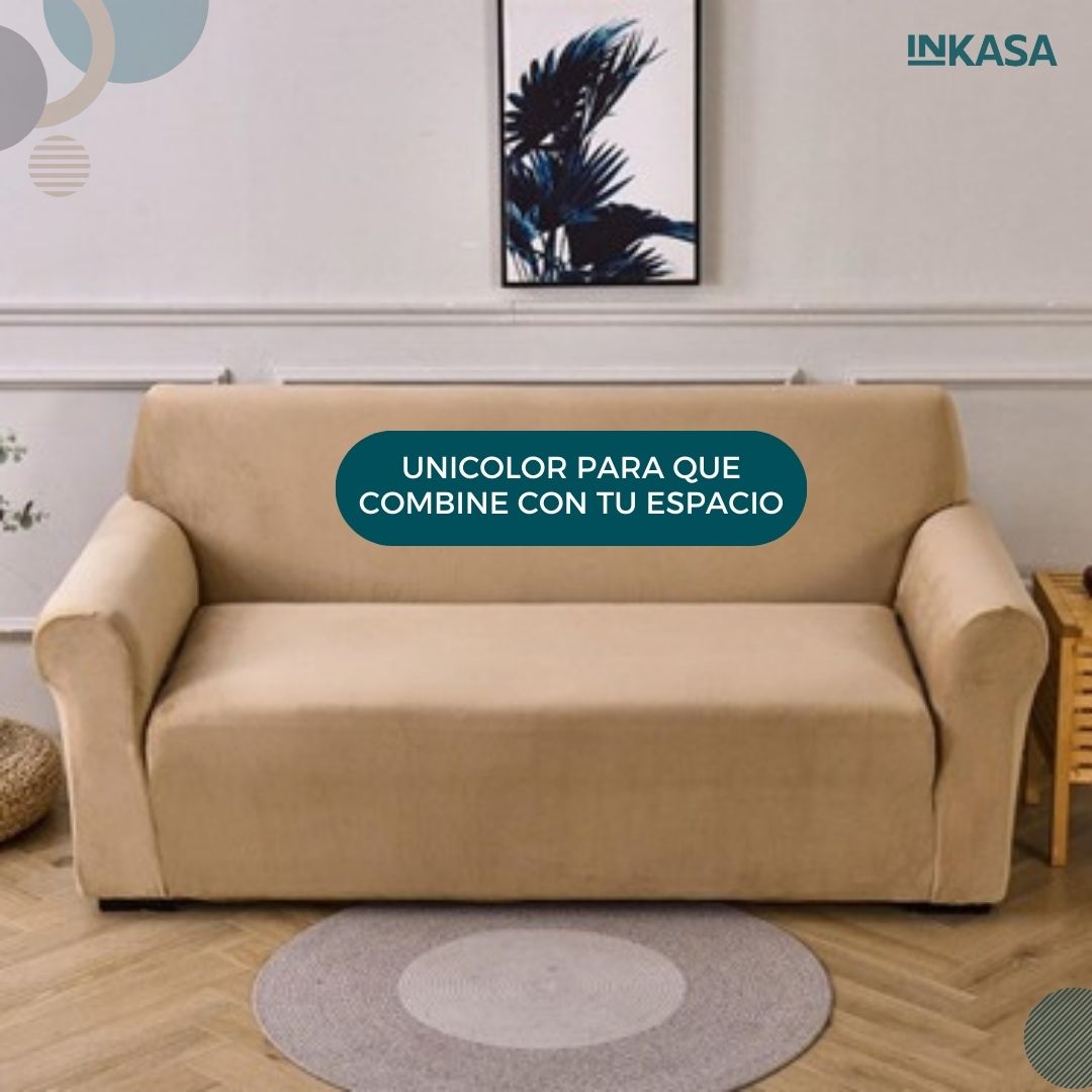 Cubre Sofá 3 puestos elástico unicolor