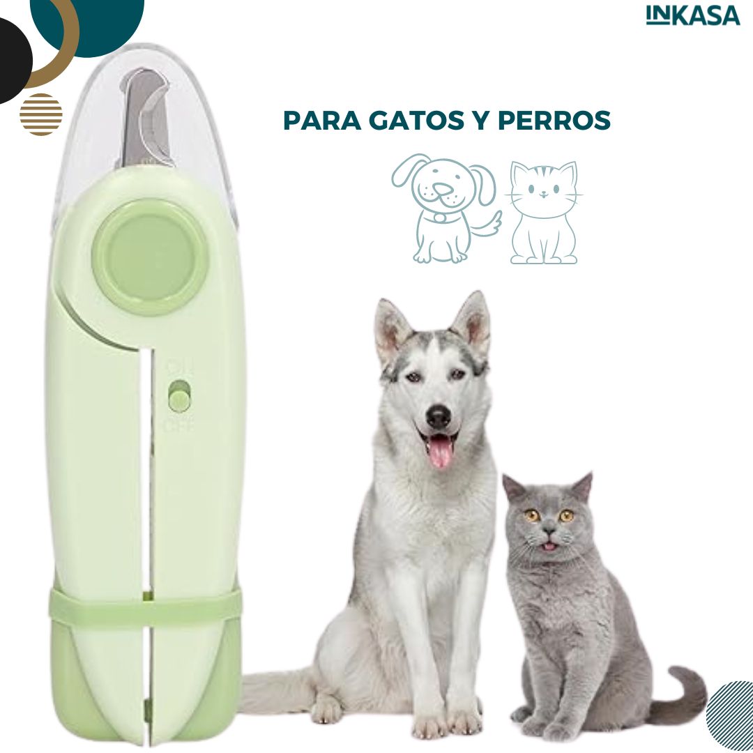 Corta uñas para mascotas con luz led x 2 unds