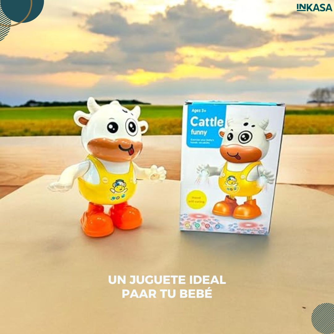 Muñeco vaca bailarina con luces