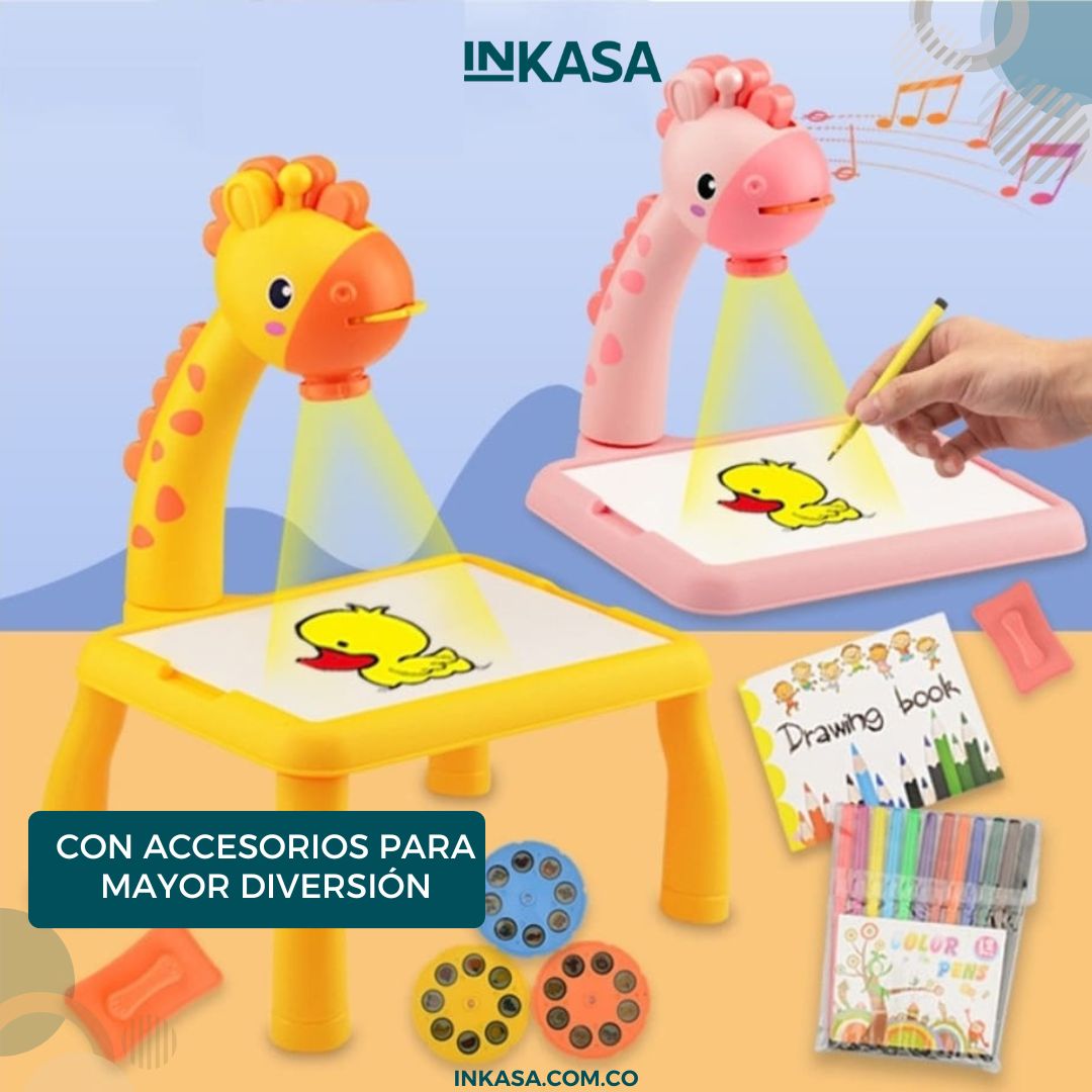 Mesa de dibujo para niños con proyector