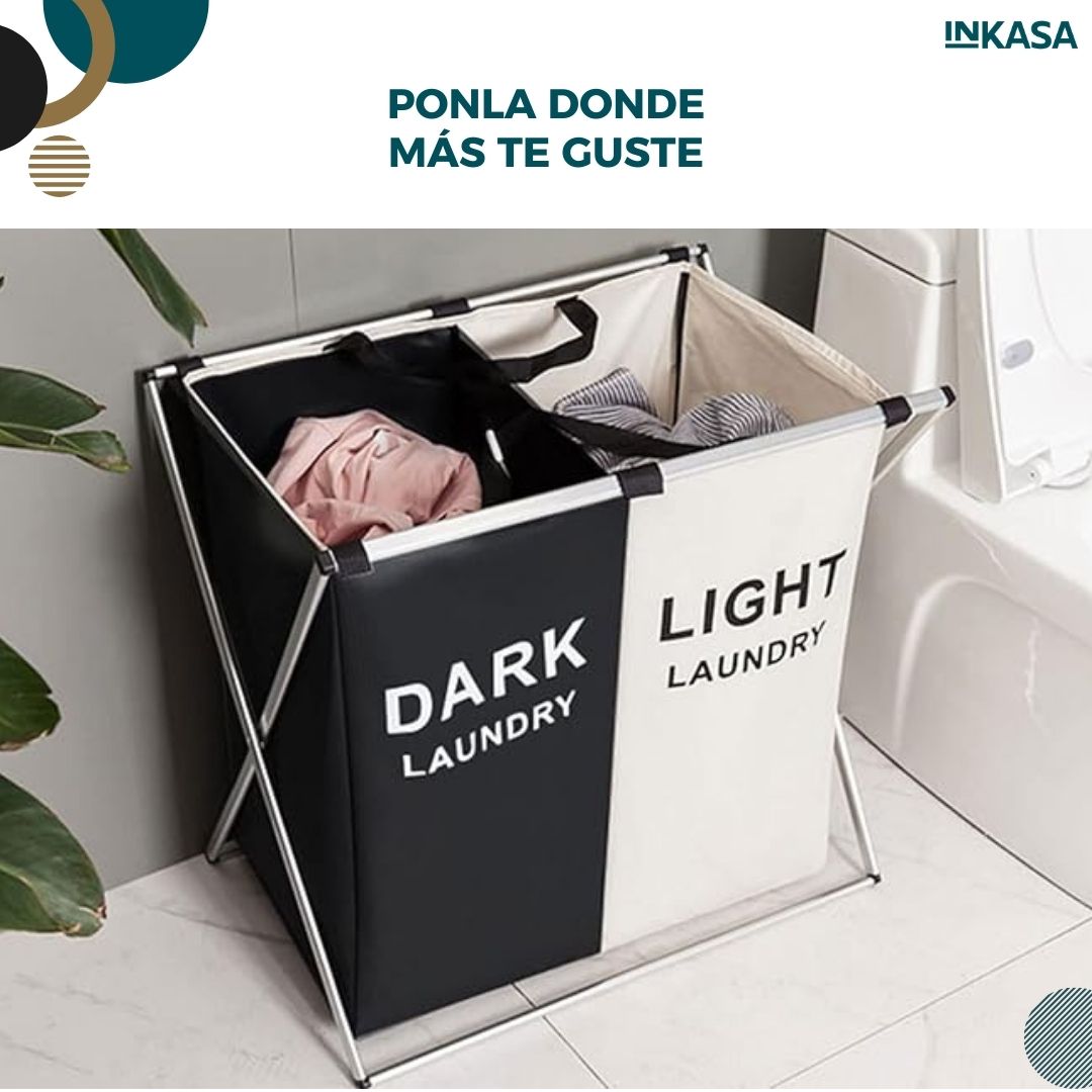 Cesta para la ropa sucia 2 secciones