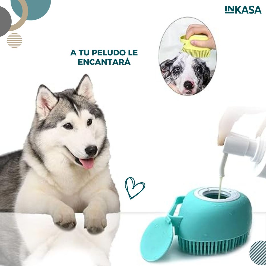 Cepillo de baño de silicona suave para mascotas