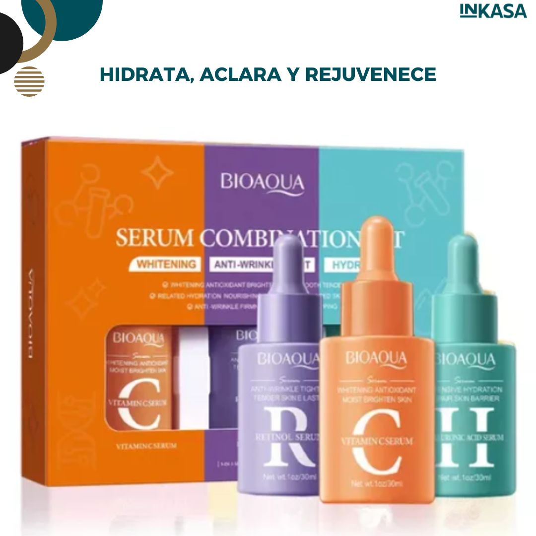 Kit de 3 serums Bioaqua x 2 cajas