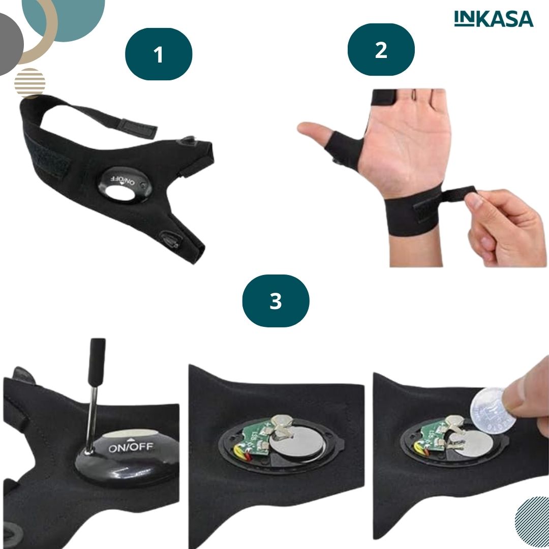 Guantes con luz led impermeables