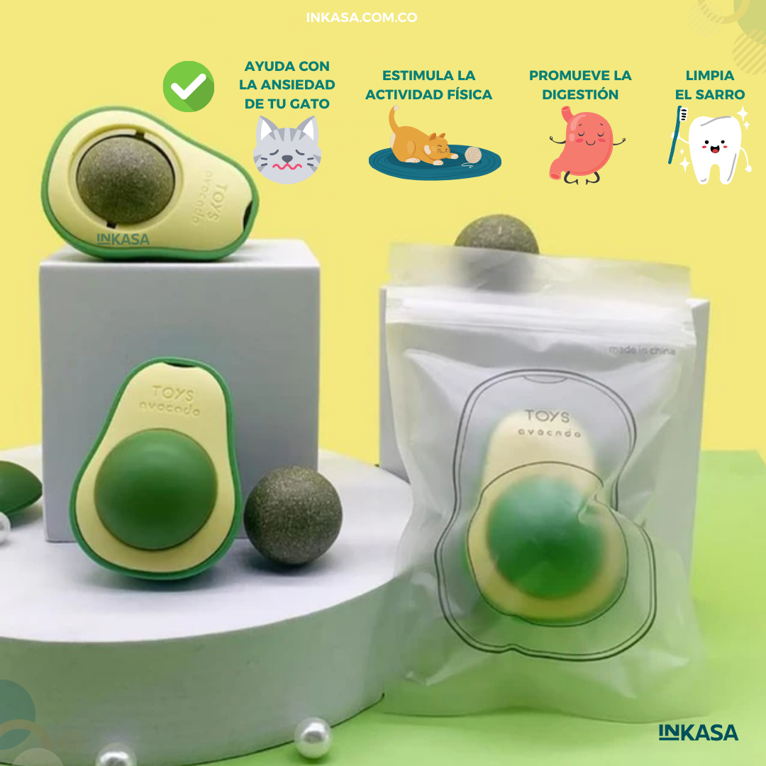 Juguete de Aguacate con Catnip Para Gatos x3 unidades