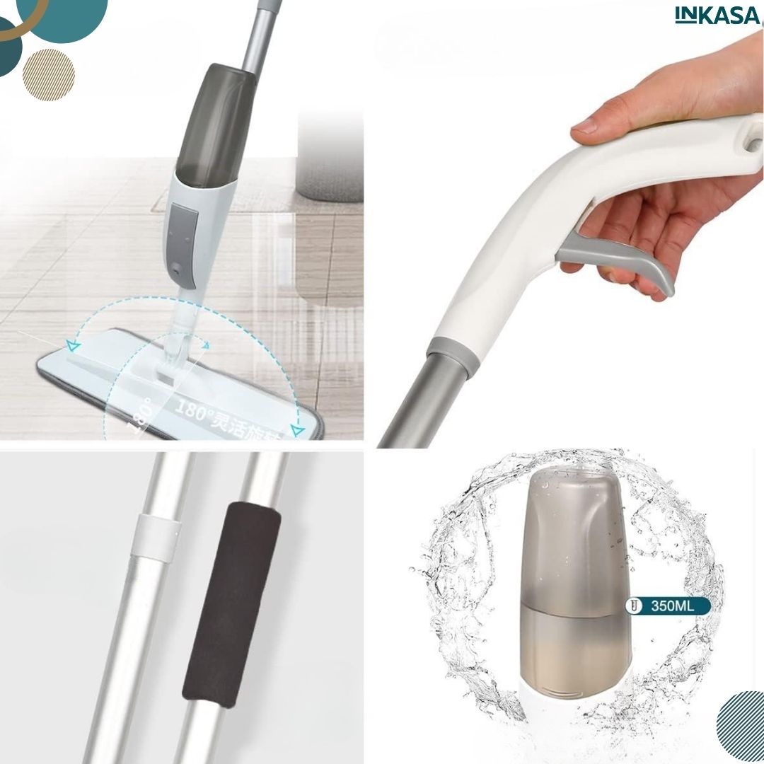 Mopa limpiadora 360° con spray