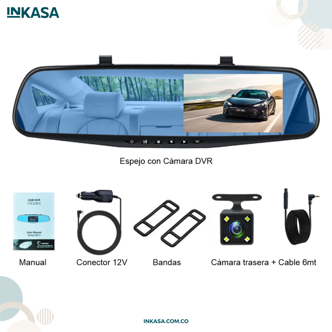 Espejo retrovisor con cámara Dual