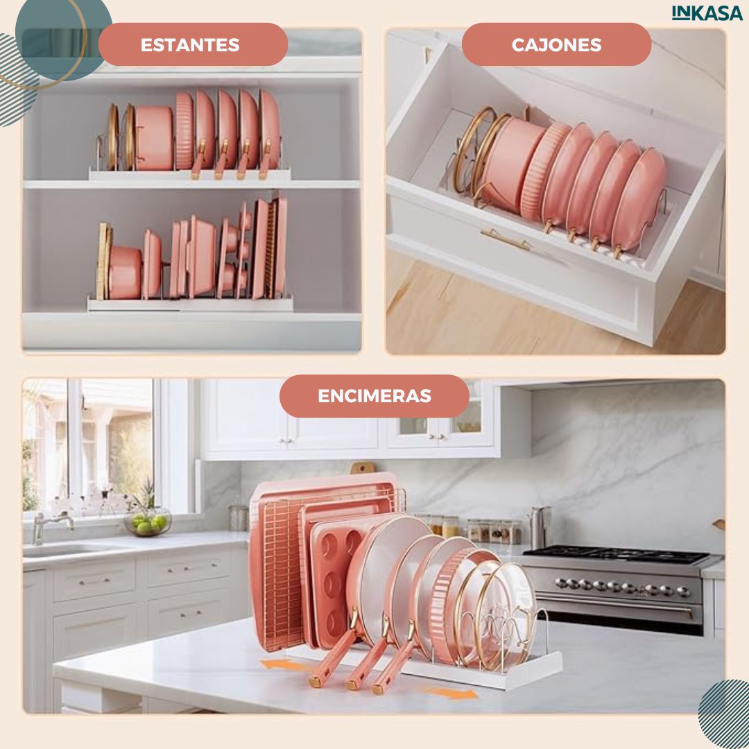 Organizador de tapas y ollas