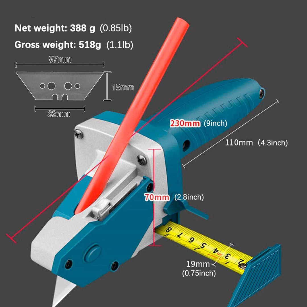 🧰Cortador panel yeso con cinta métrica: Trabajo limpio y sencillo con la herramienta 2 en 1