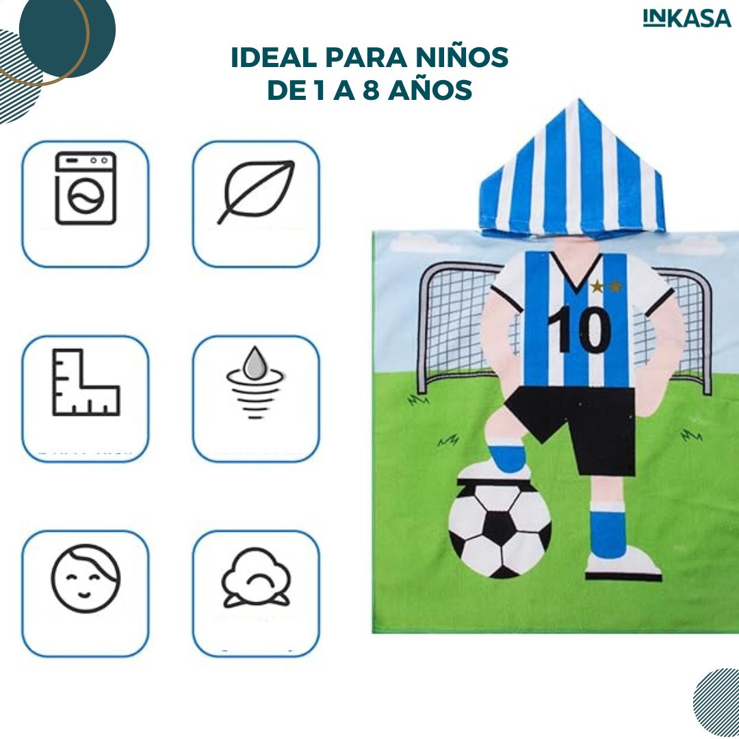 Toalla de microfibra con capucha para niños