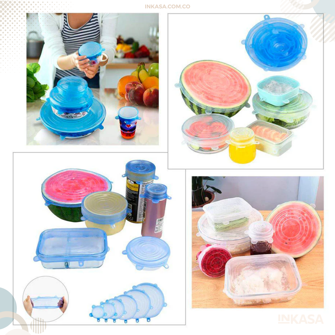 Tapas de Silicona Recipientes Set de 6 Piezas