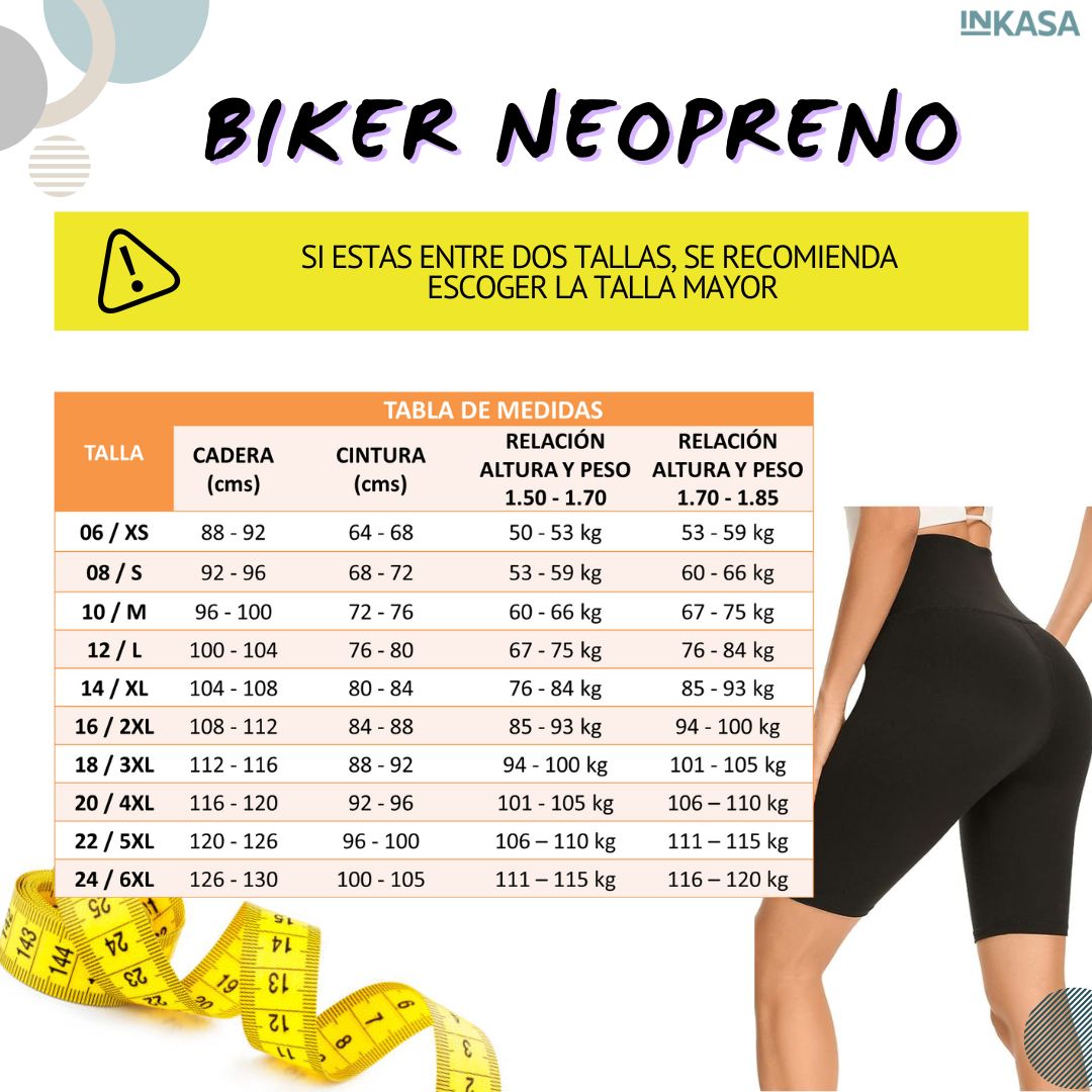 Biker con Neopreno tipo Faja