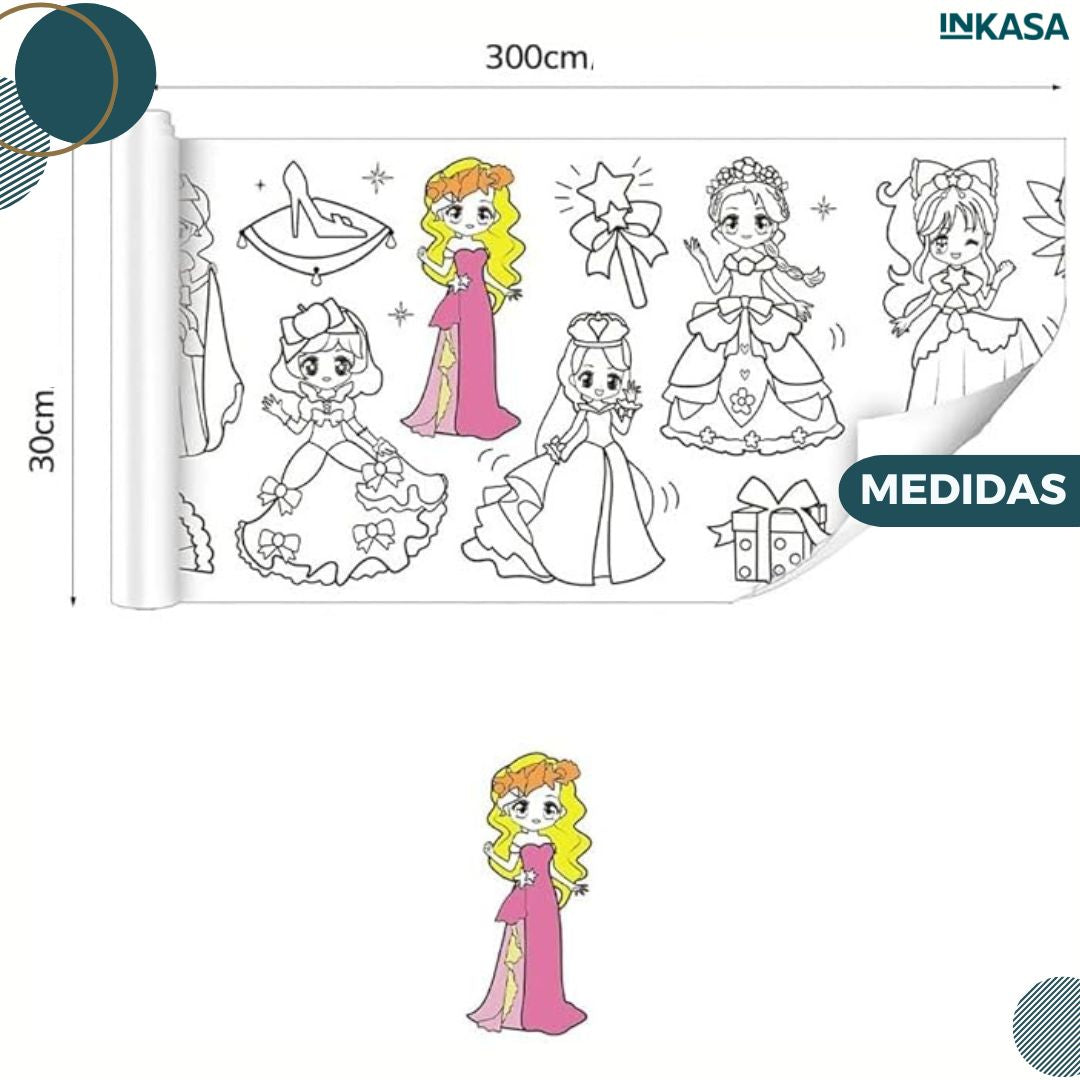 Rollos de papel adhesivo para colorear x 3 unds de 3 mts