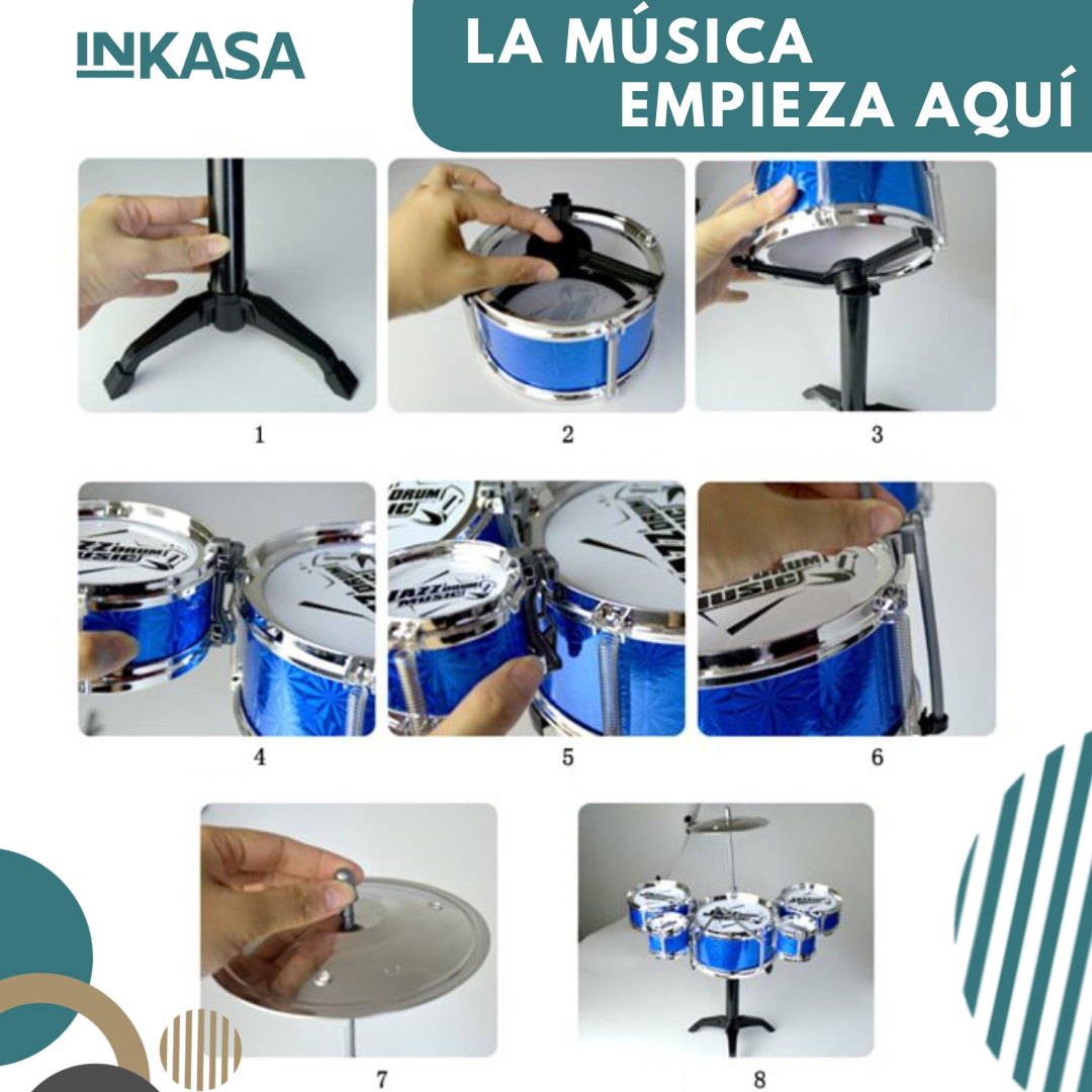 Bateria Musical Infantil 3 Tambores