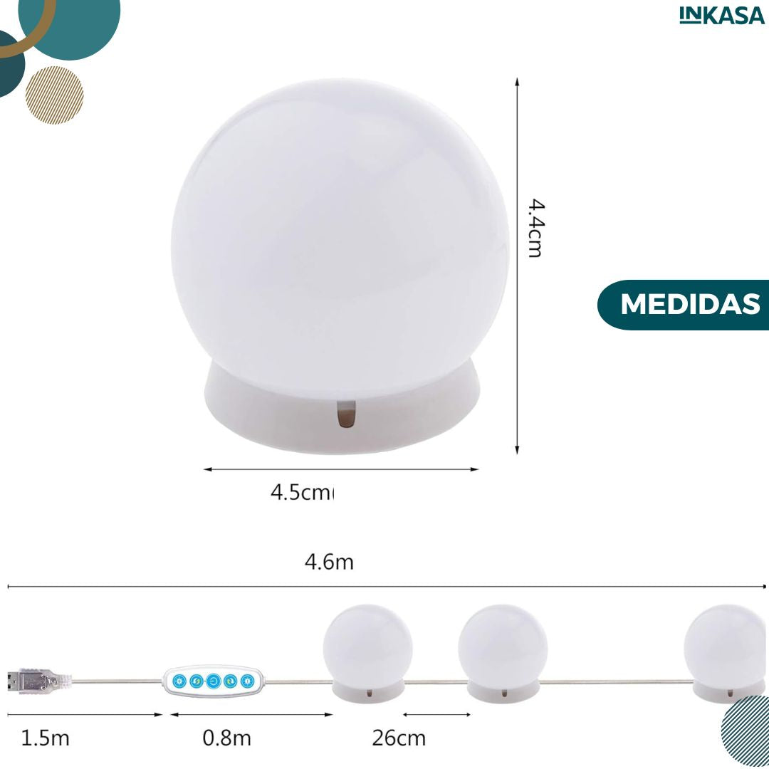Juego de bombillos para tocador 10 unds