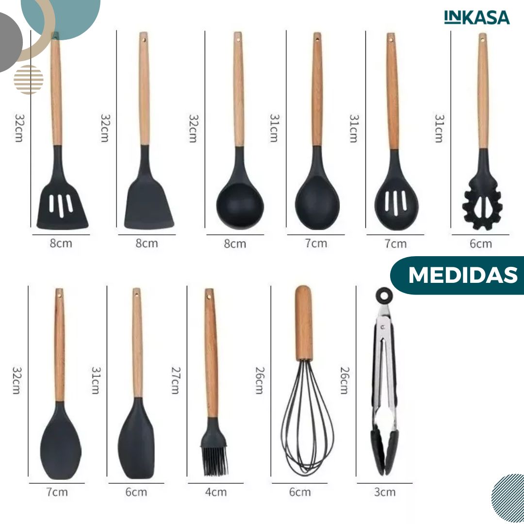Set x 11 utensilios de cocina