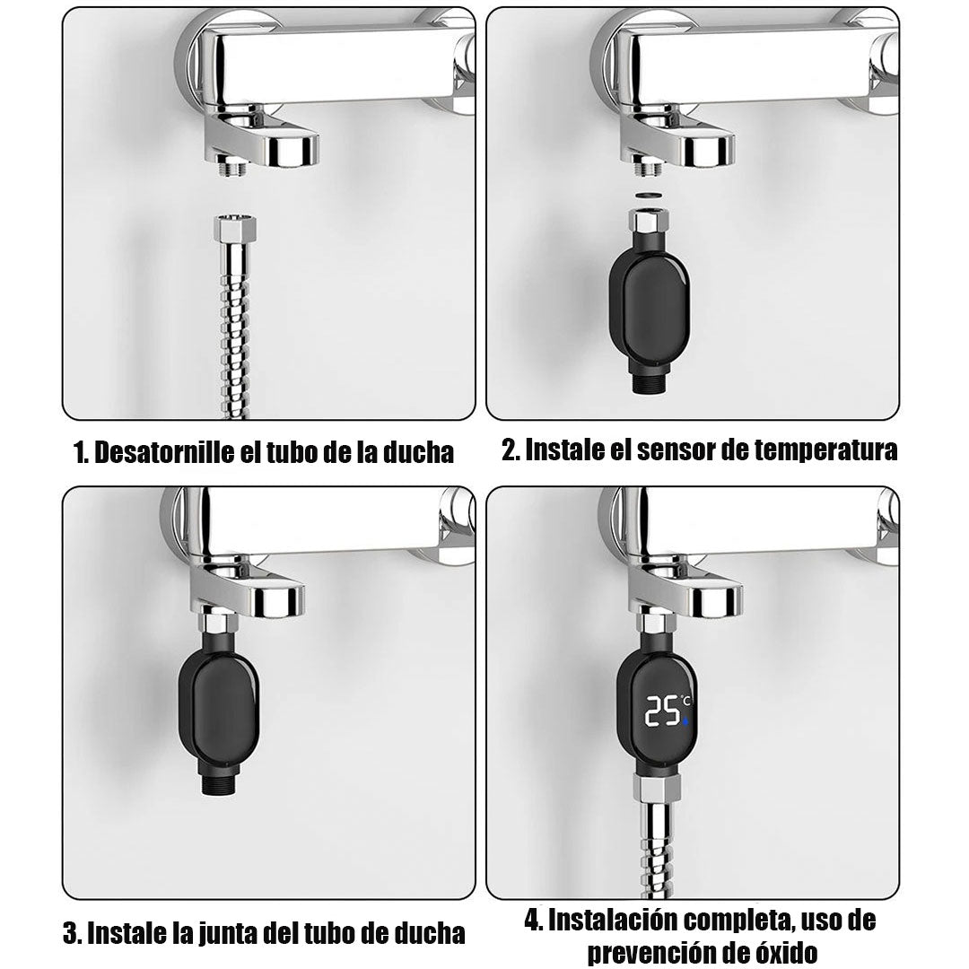 termometro de ducha LED inteligente🌡️🚿Agua caliente en segundos