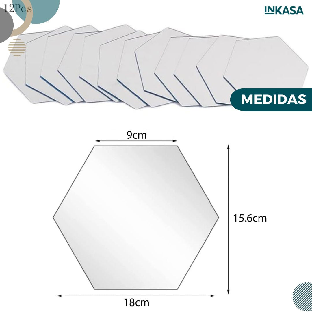 Set x 12 Espejos decorativos acrílicos de 18 cm x 2 sets