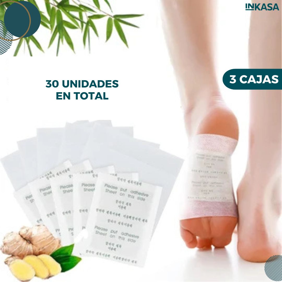 Parches detox Kinoki para pies x 3 cajas de 10 unds