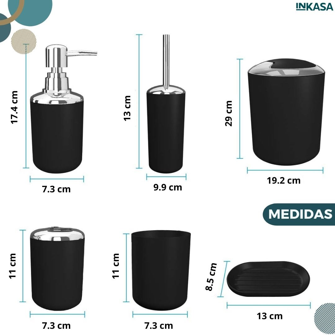 Accesorios para baño x 6 unds