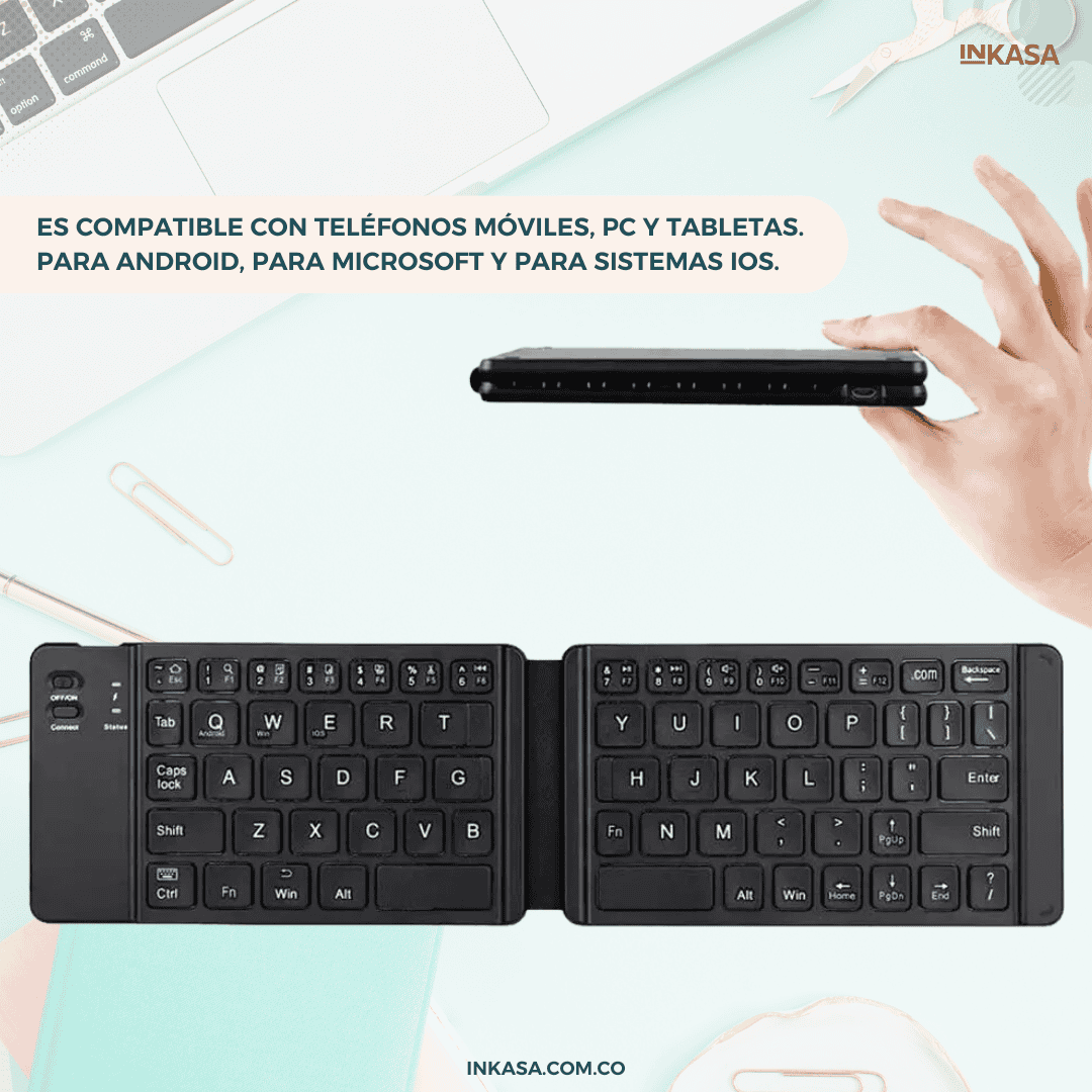 Teclado Bluetooth plegable portátil