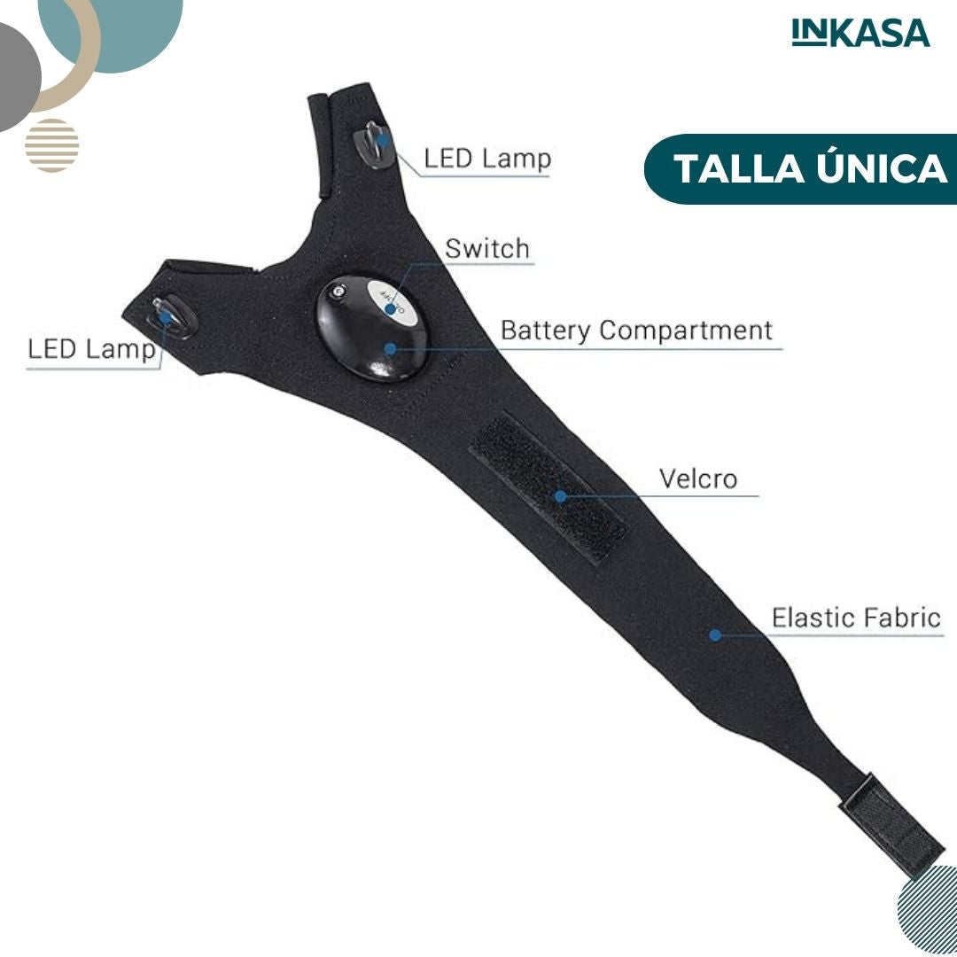 Guantes con luz led impermeables