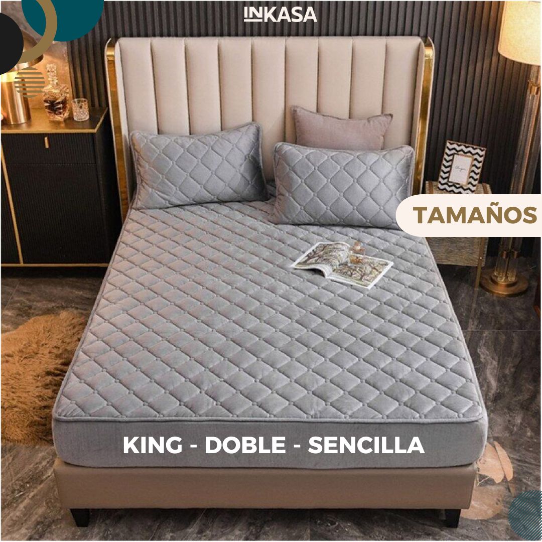 Protector de colchón y almohadas afelpado cama sencilla, doble y King