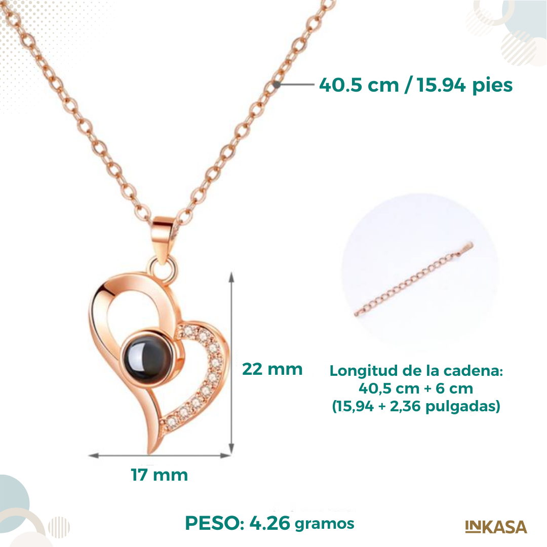Collar Te Amo 100 Idiomas Con Caja de Lujo