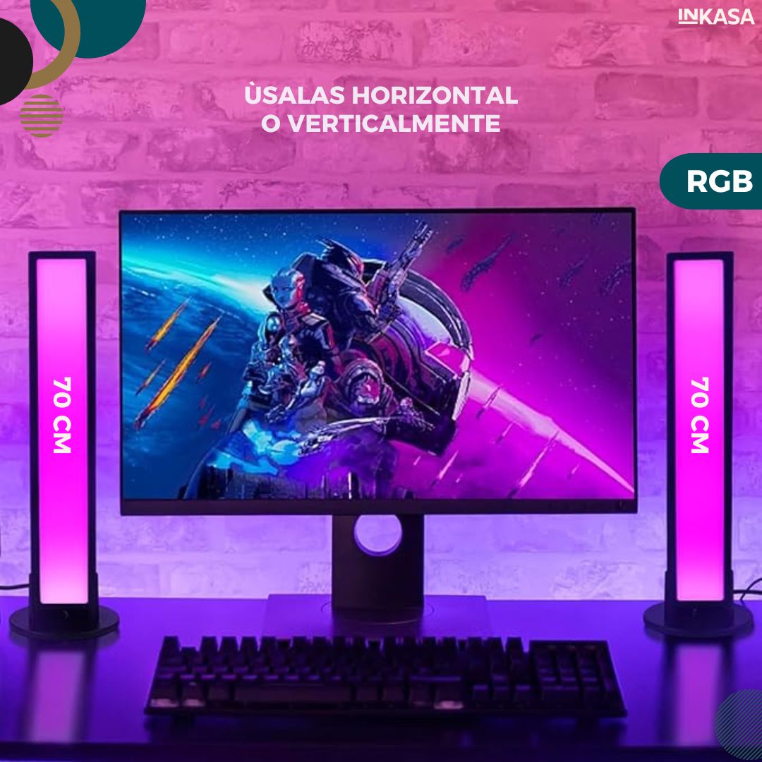 Barra de luz RGB rítmica x 2 unds