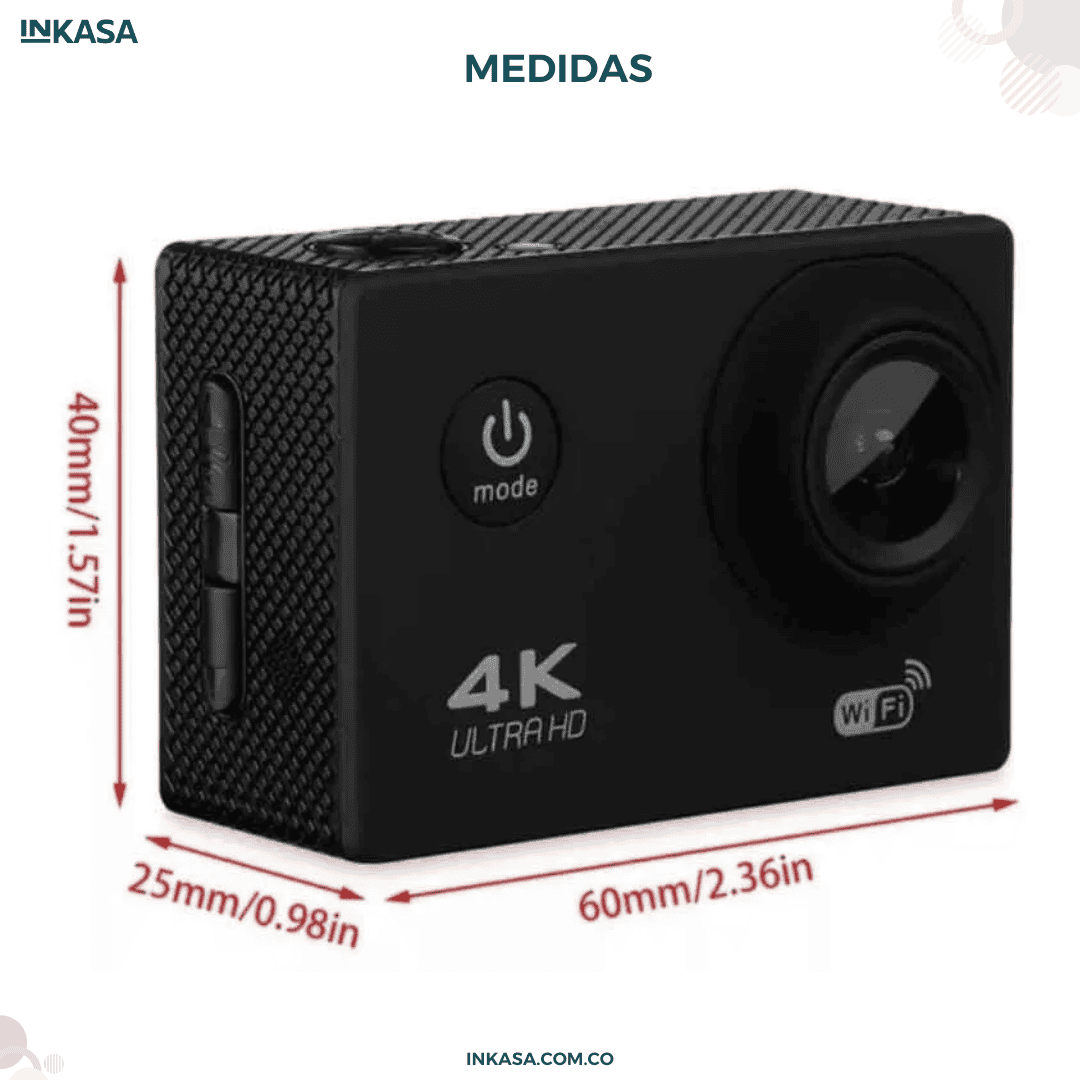 Cámara de acción Go Pro 4k HD con control y wifi